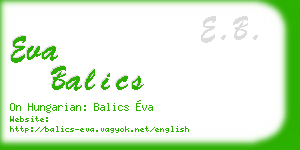 eva balics business card